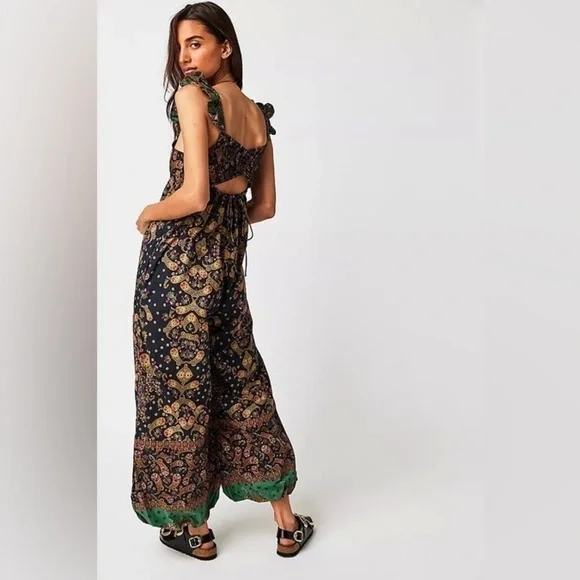FREE PEOPLE Bali Albright Dark Combo Jumpsuit - Picture 10 of 11